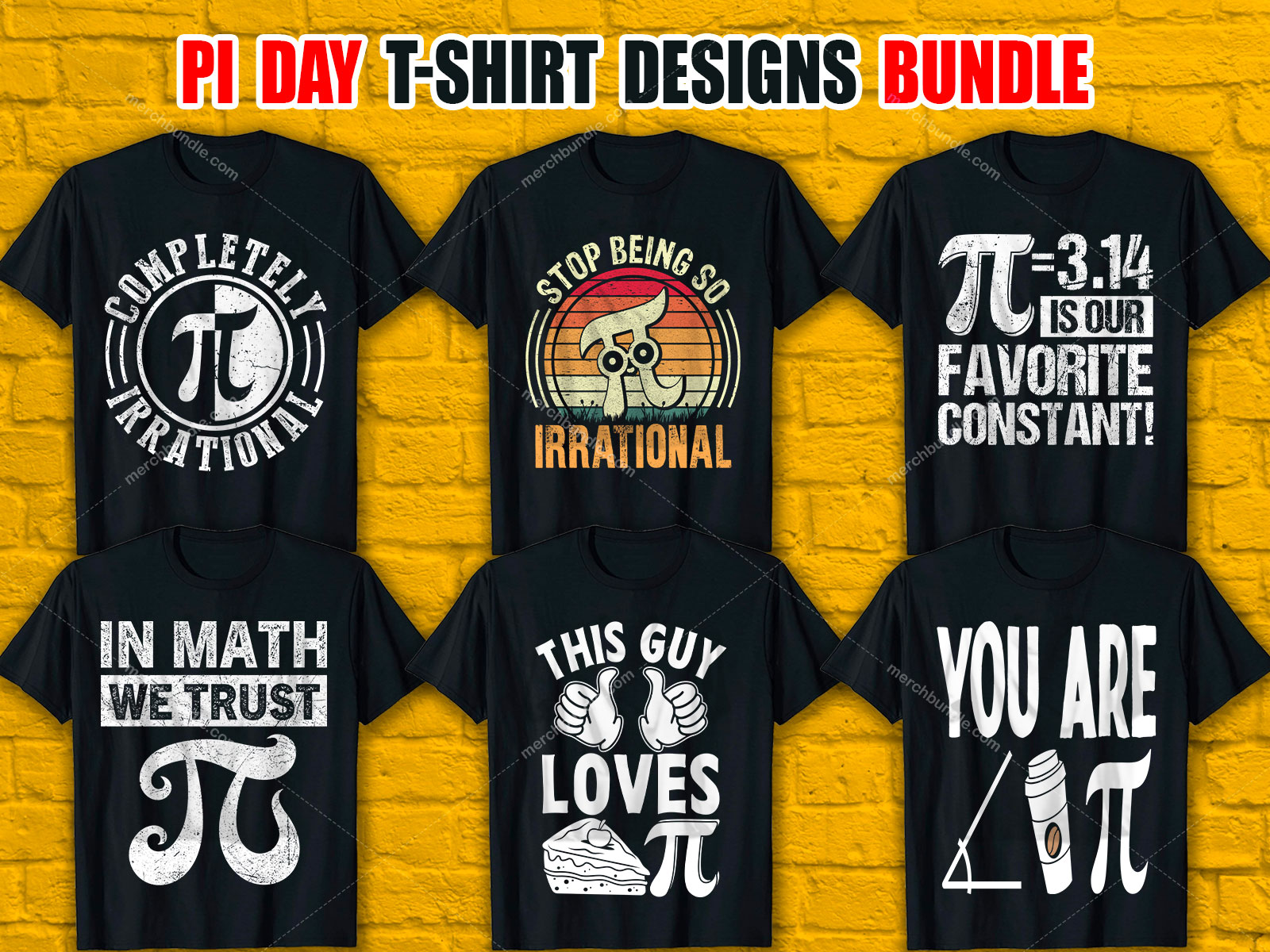 Pi Day T-Shirt Designs Bundle V.3