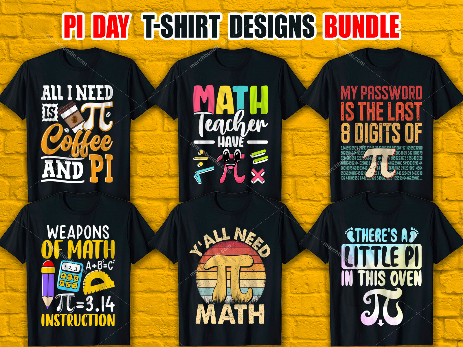 Pi Day T-Shirt Designs Bundle V.3