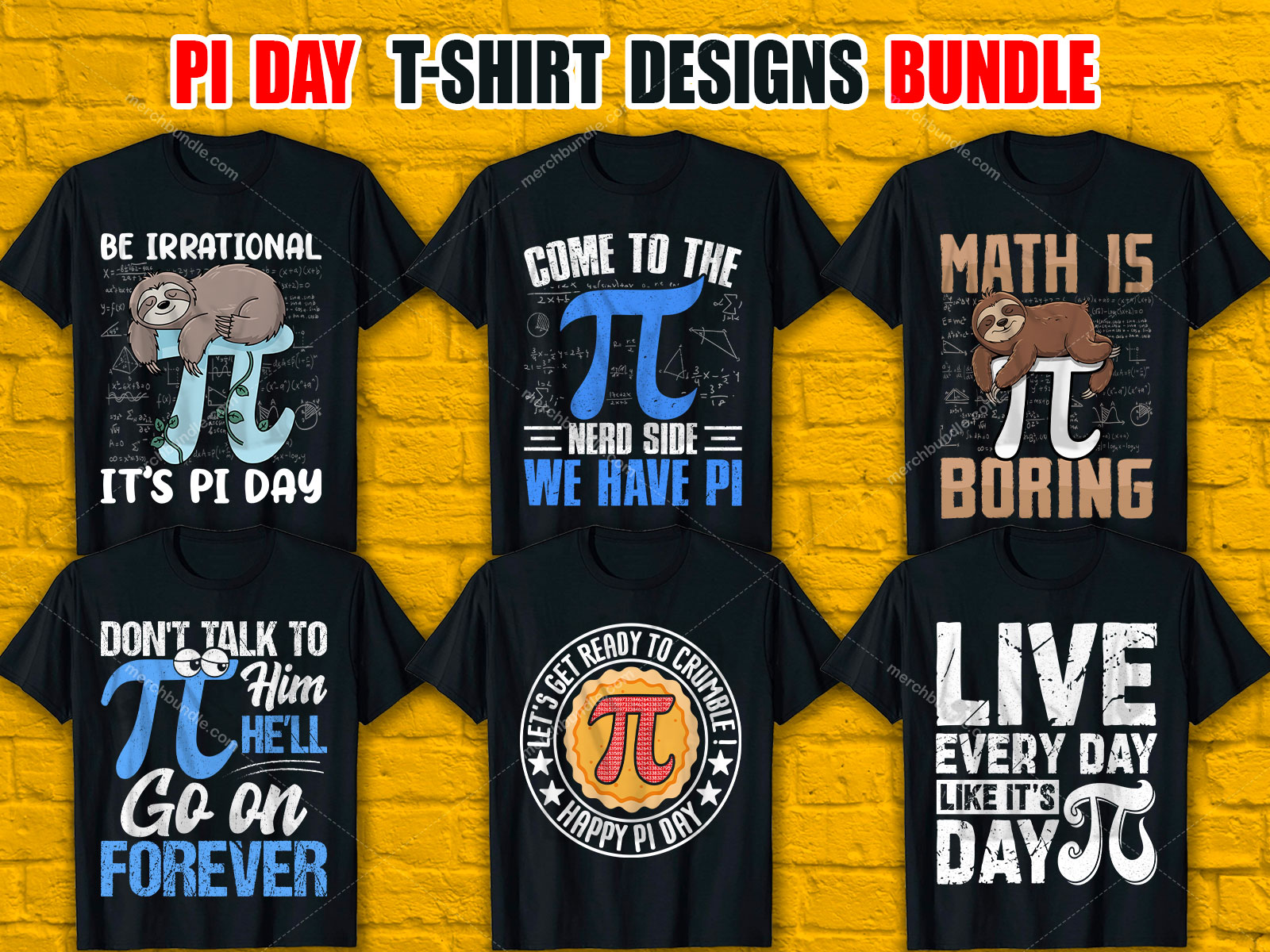 Pi Day T-Shirt Designs Bundle V.3