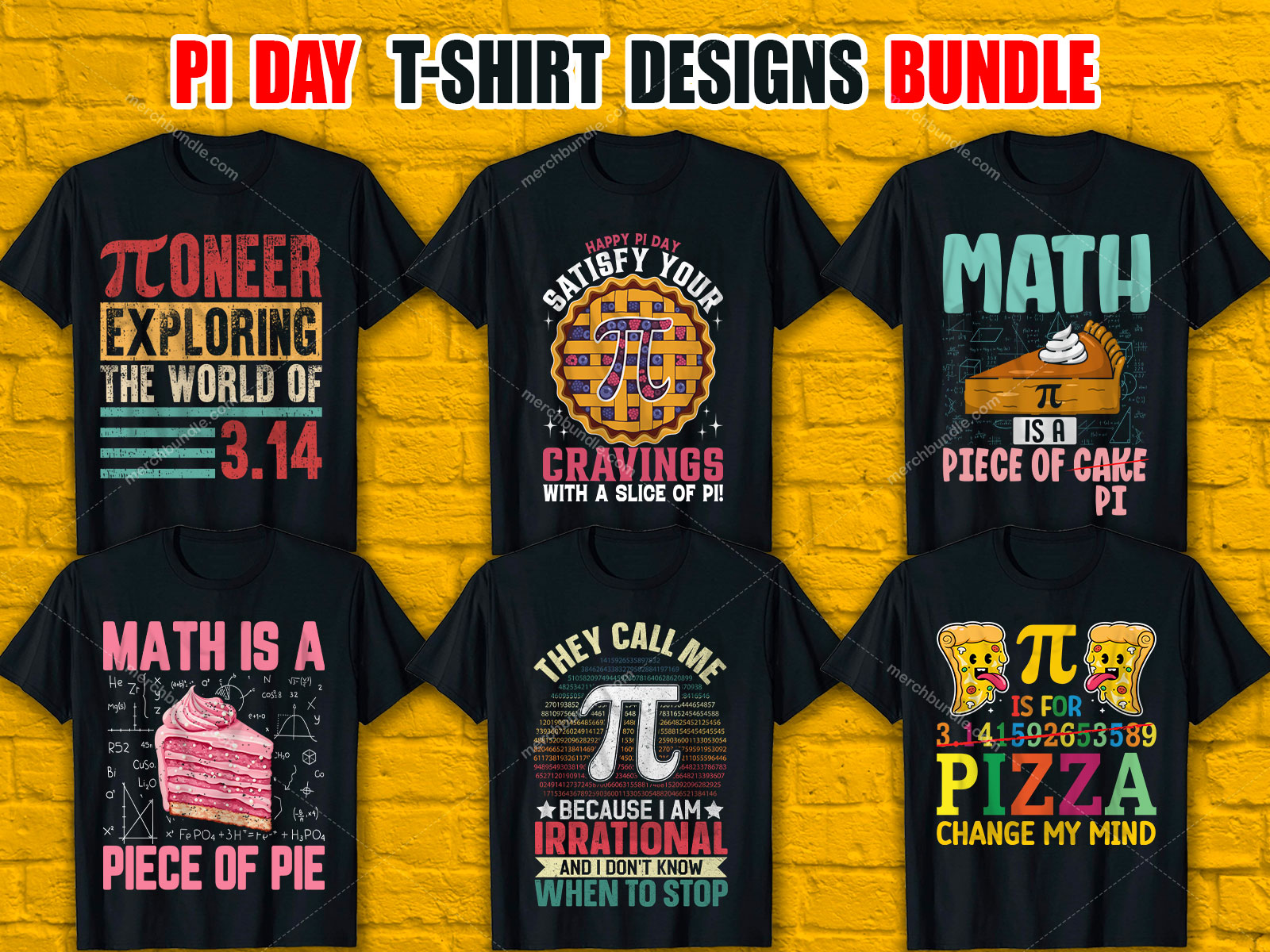 Pi Day T-Shirt Designs Bundle V.3