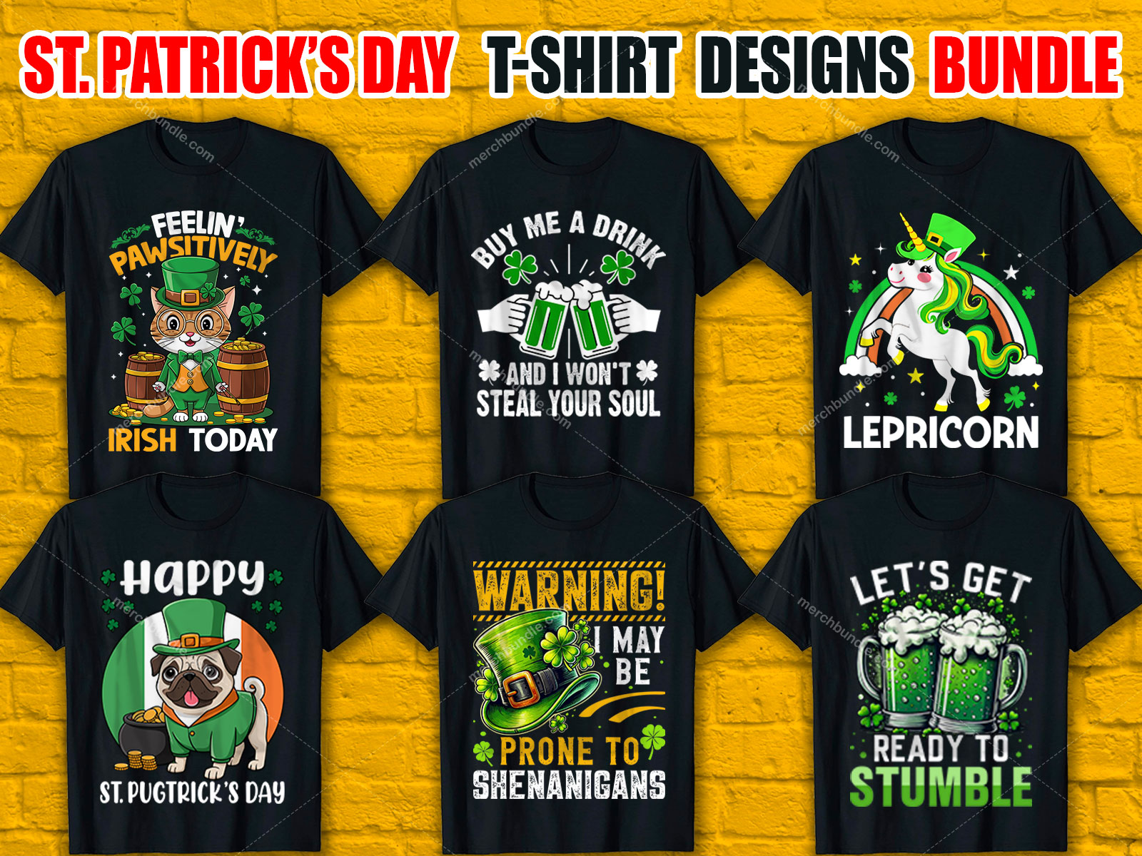 St. Patrick's Day T-Shirt Designs Bundle V.2