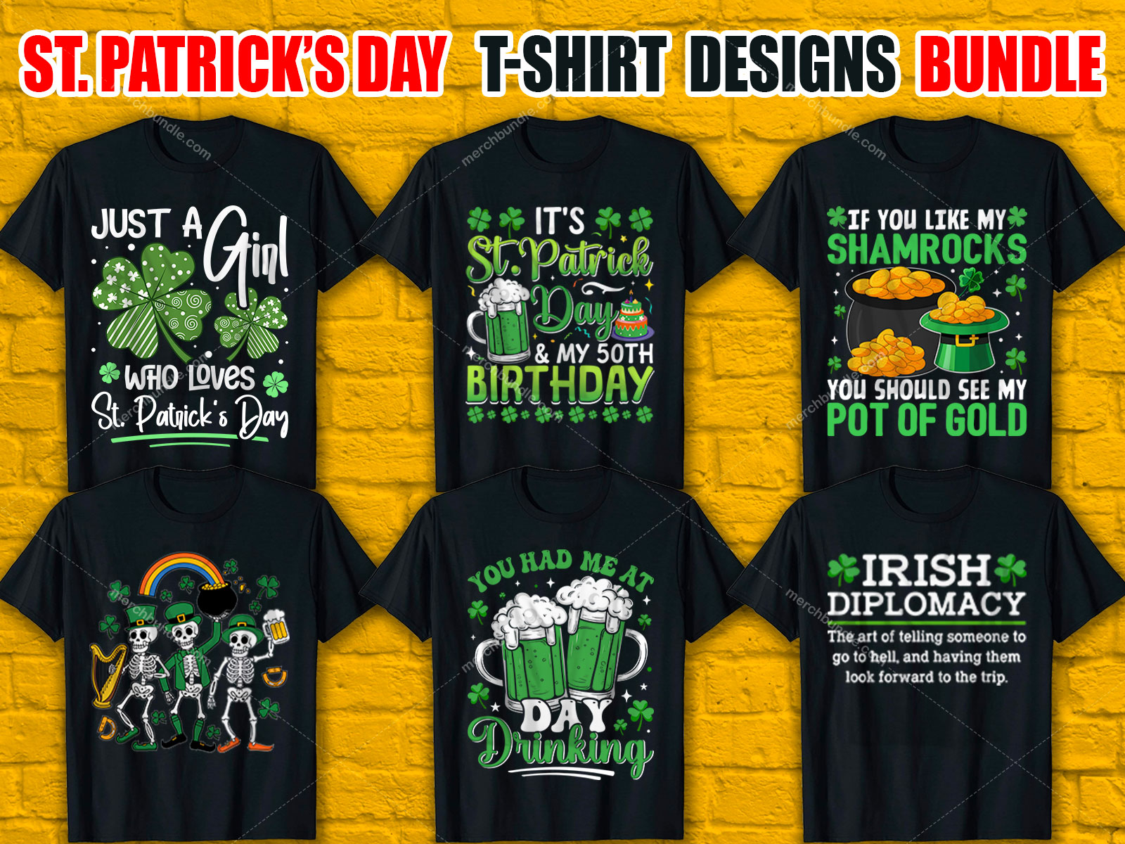 St. Patrick's Day T-Shirt Designs Bundle V.2