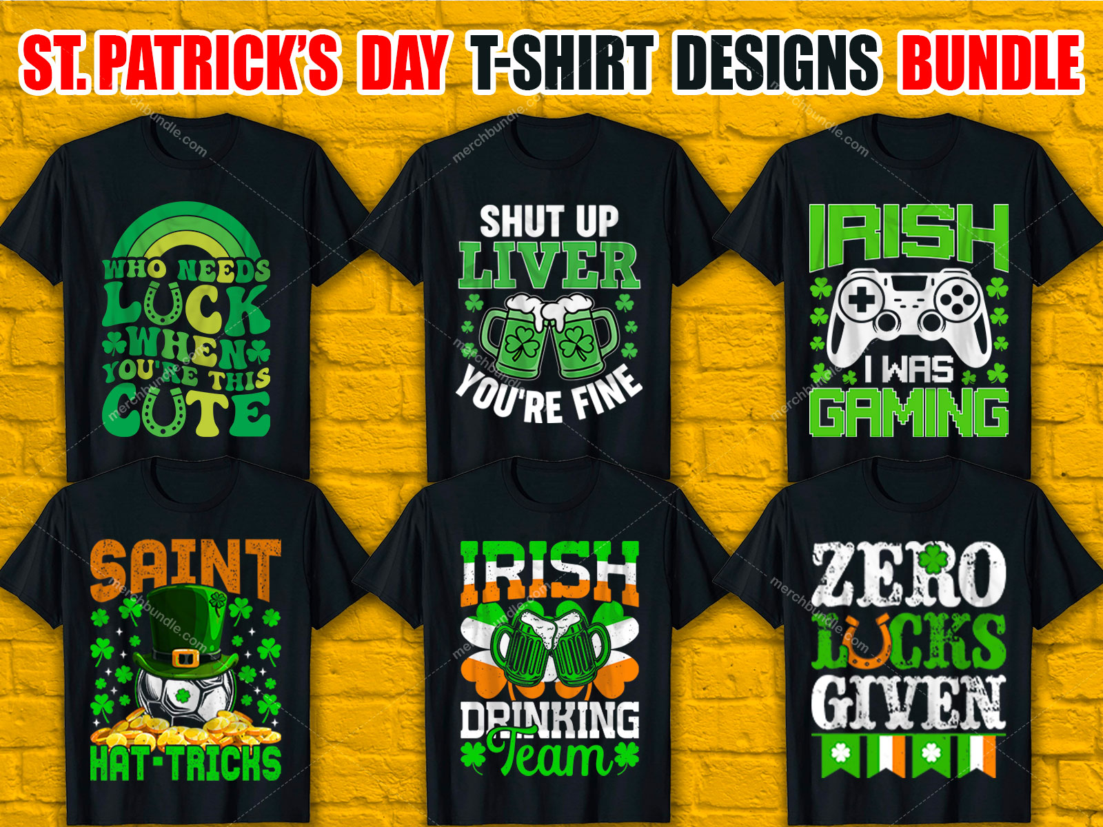 St. Patrick's Day T-Shirt Designs Bundle V.2