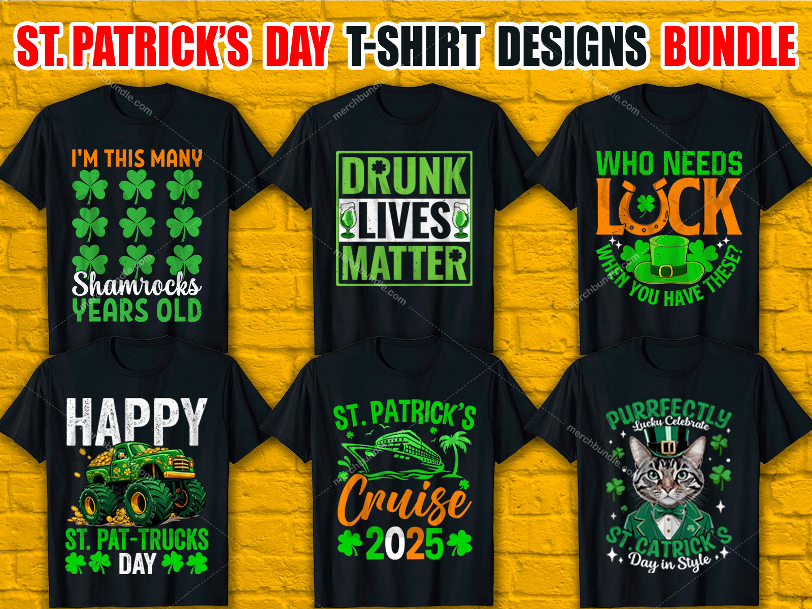 St. Patrick's Day T-Shirt Designs Bundle V.2