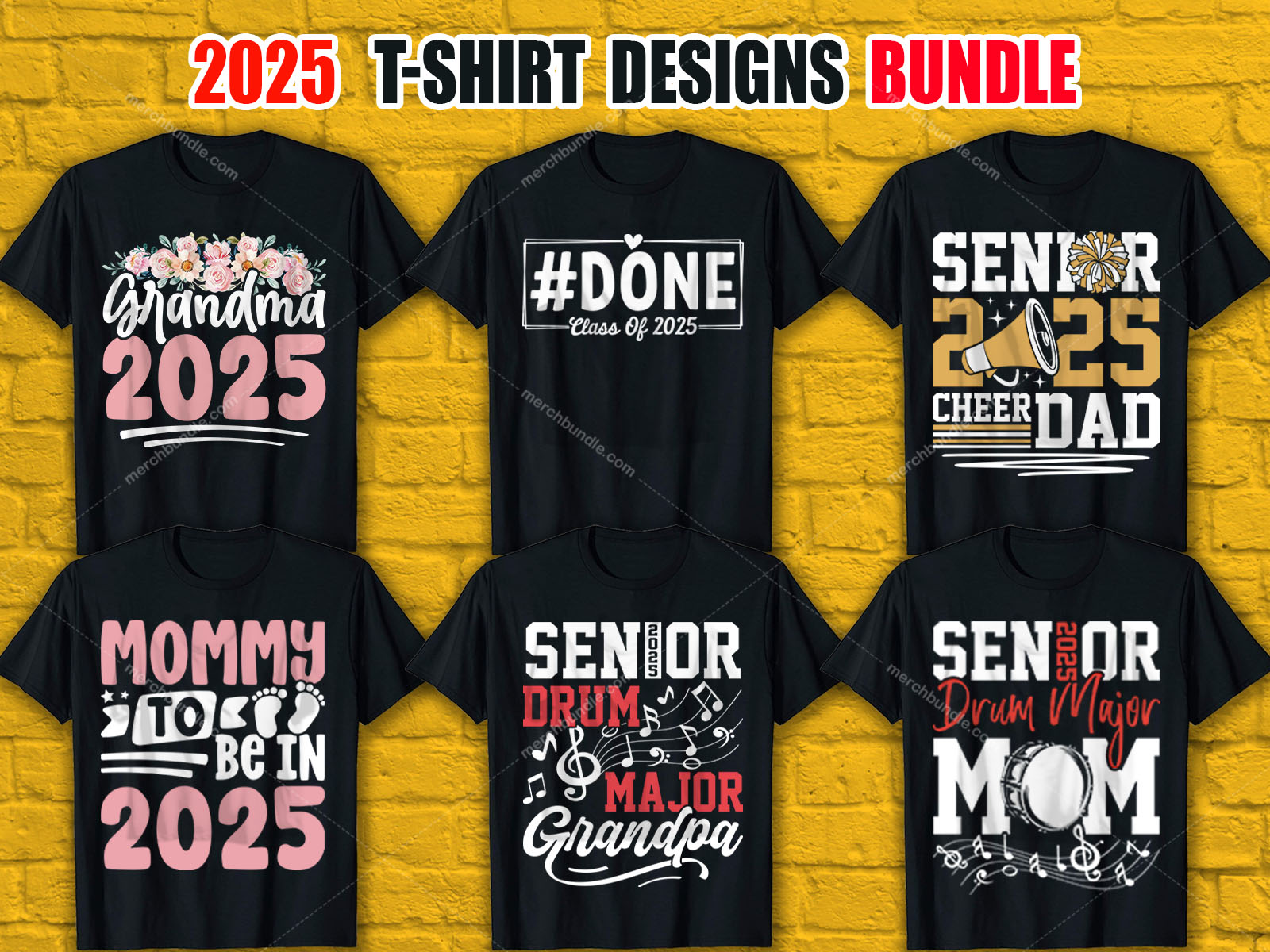             Trendy 2025 T-Shirt Designs Bundle V.1