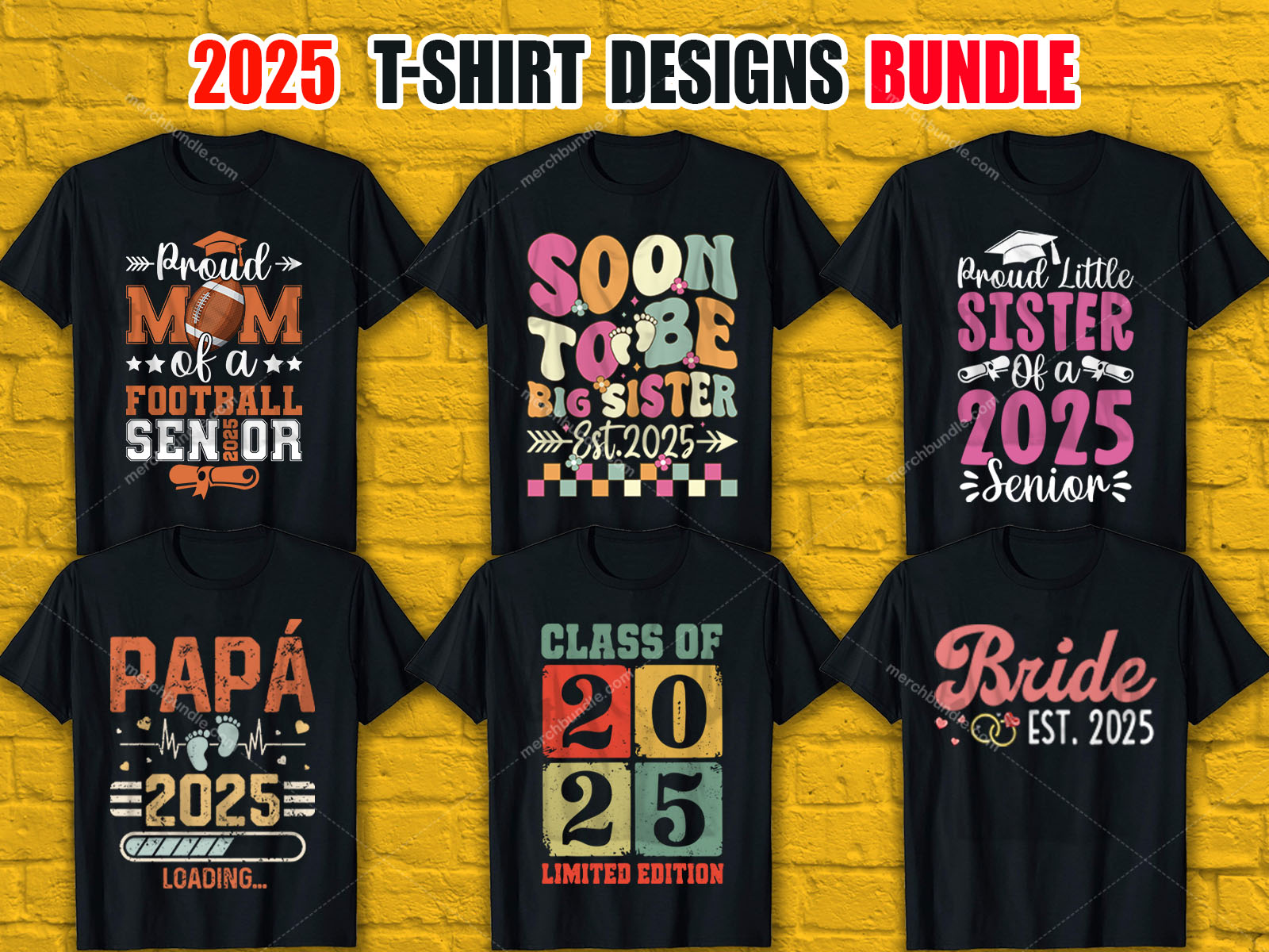             Trendy 2025 T-Shirt Designs Bundle V.1