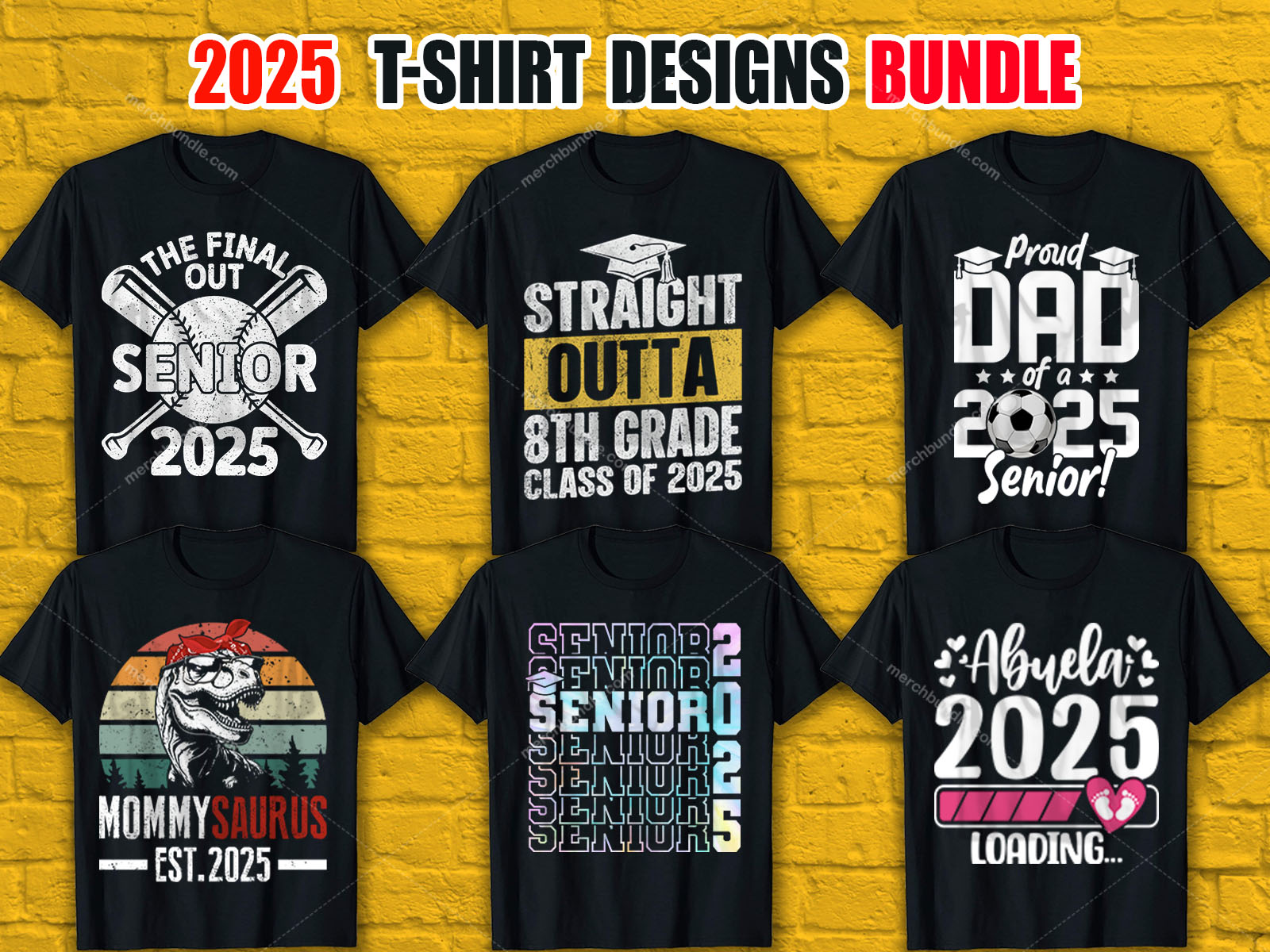             Trendy 2025 T-Shirt Designs Bundle V.1