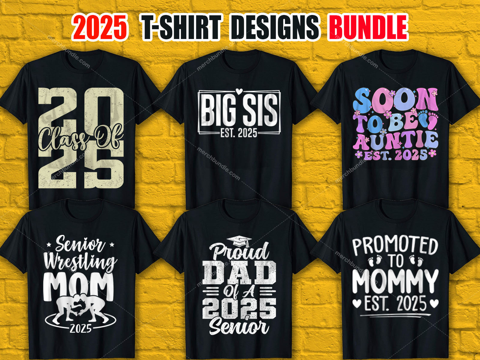             Trendy 2025 T-Shirt Designs Bundle V.1