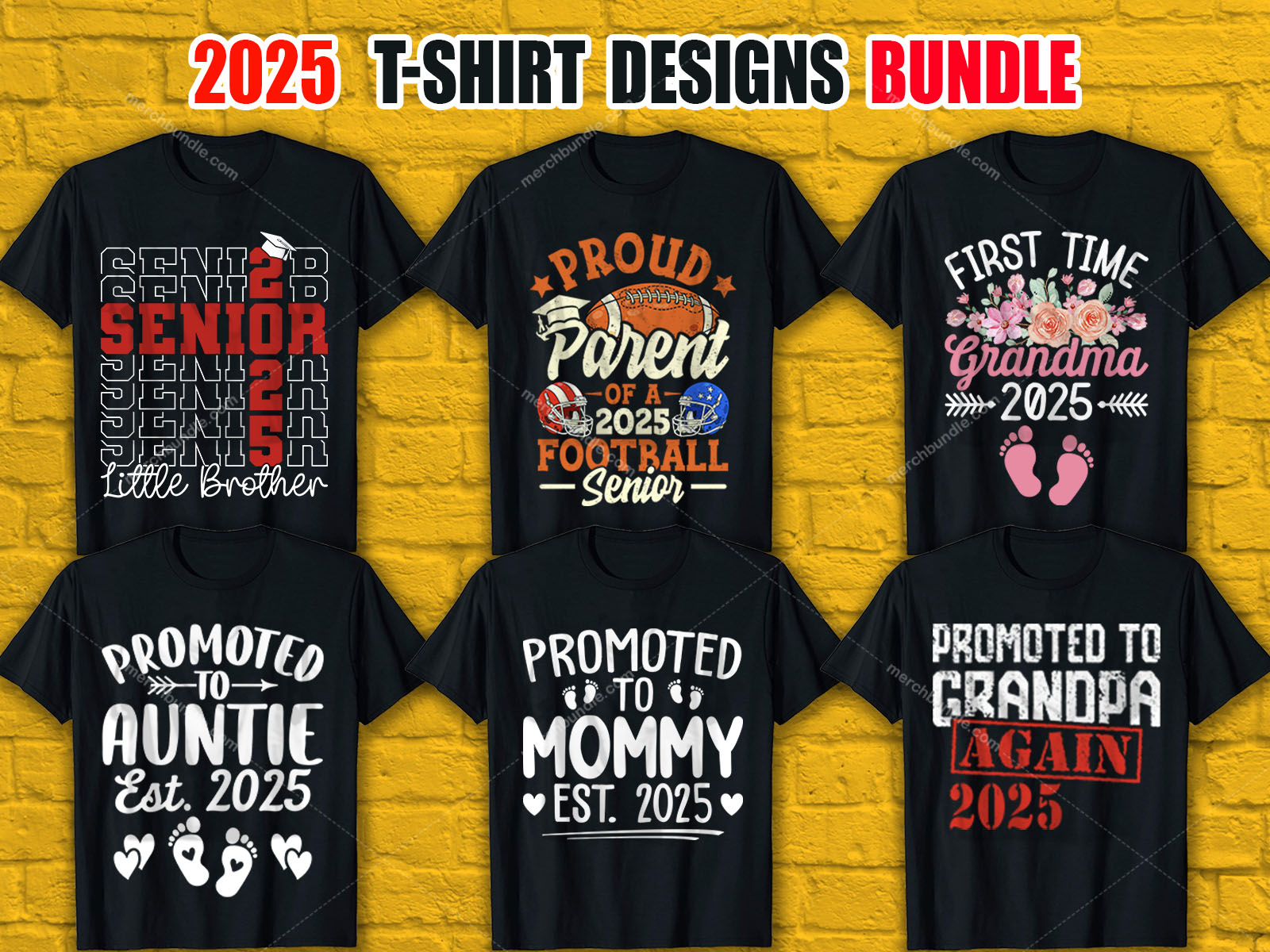             Trendy 2025 T-Shirt Designs Bundle V.1