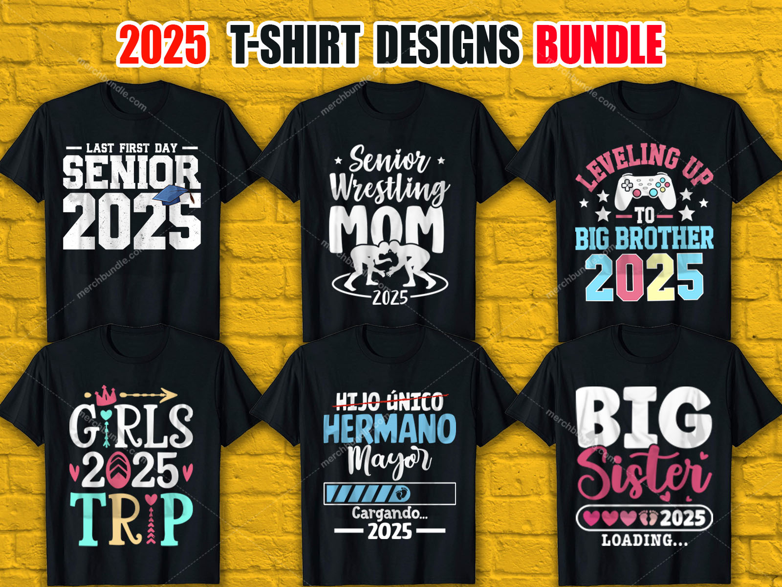             Trendy 2025 T-Shirt Designs Bundle V.1