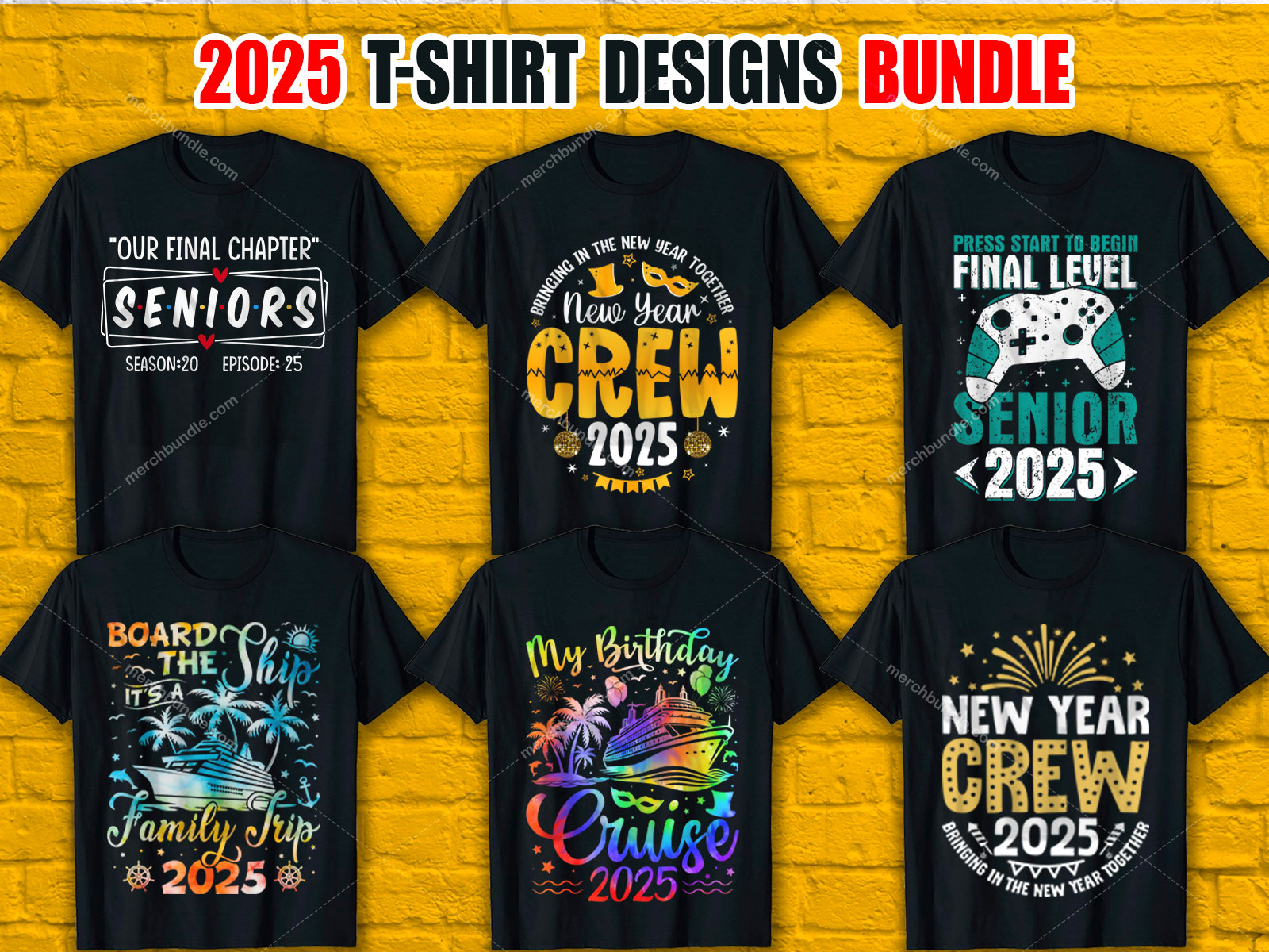 Trendy 2025 T-Shirt Designs Bundle V.3