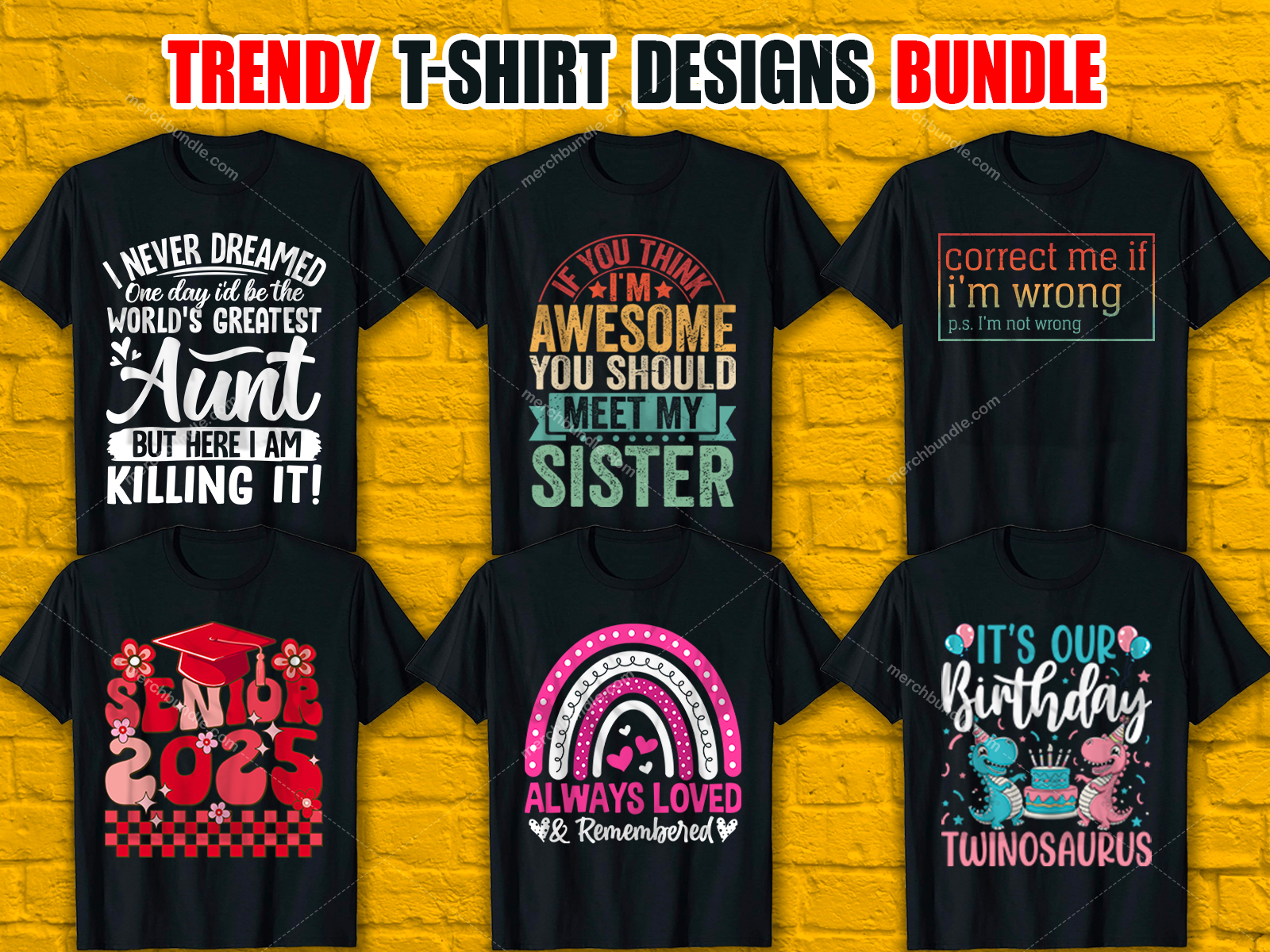 Trendy T-Shirt Designs Bundle V.2