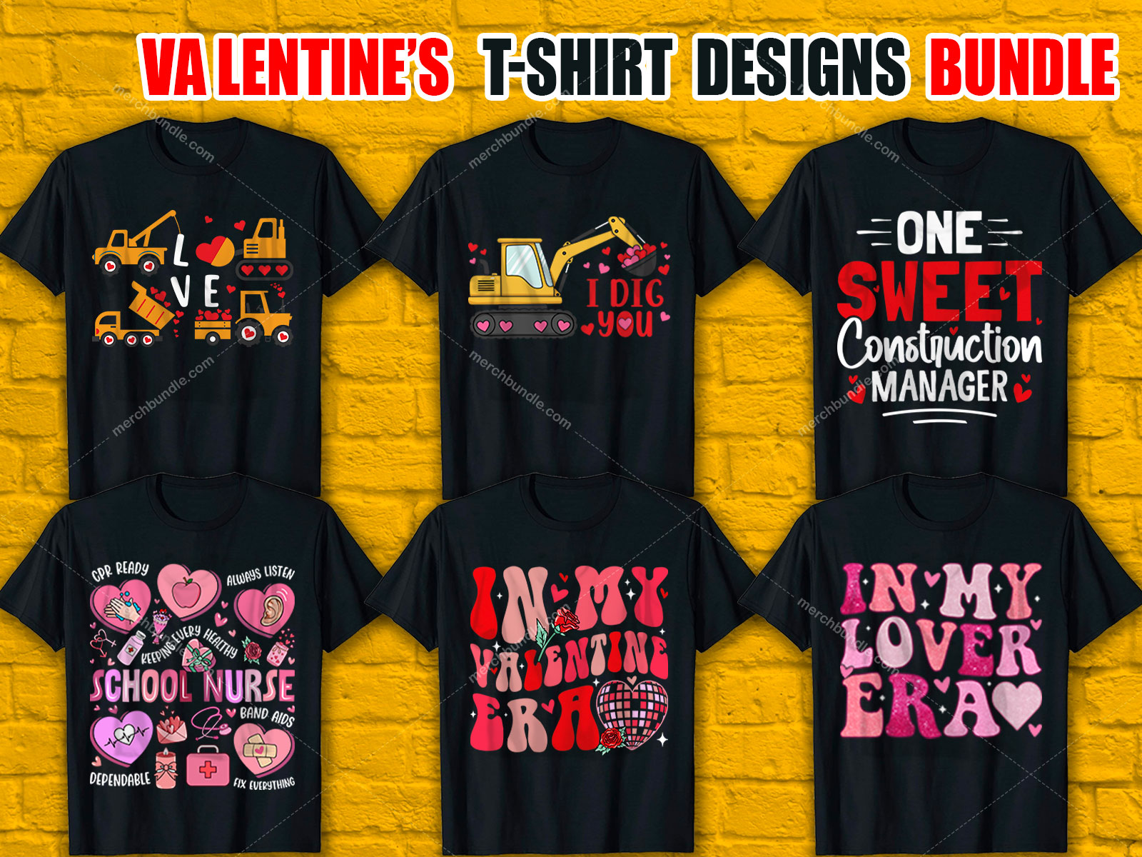 Valentine's Day T-Shirt Designs Bundle V.1