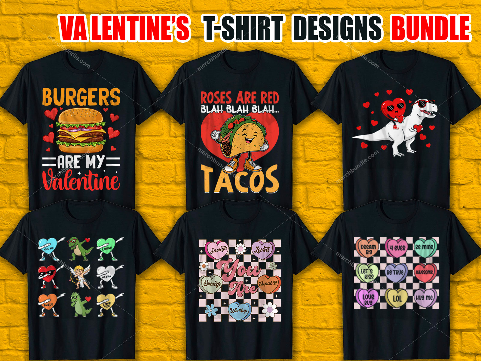 Valentine's Day T-Shirt Designs Bundle V.1