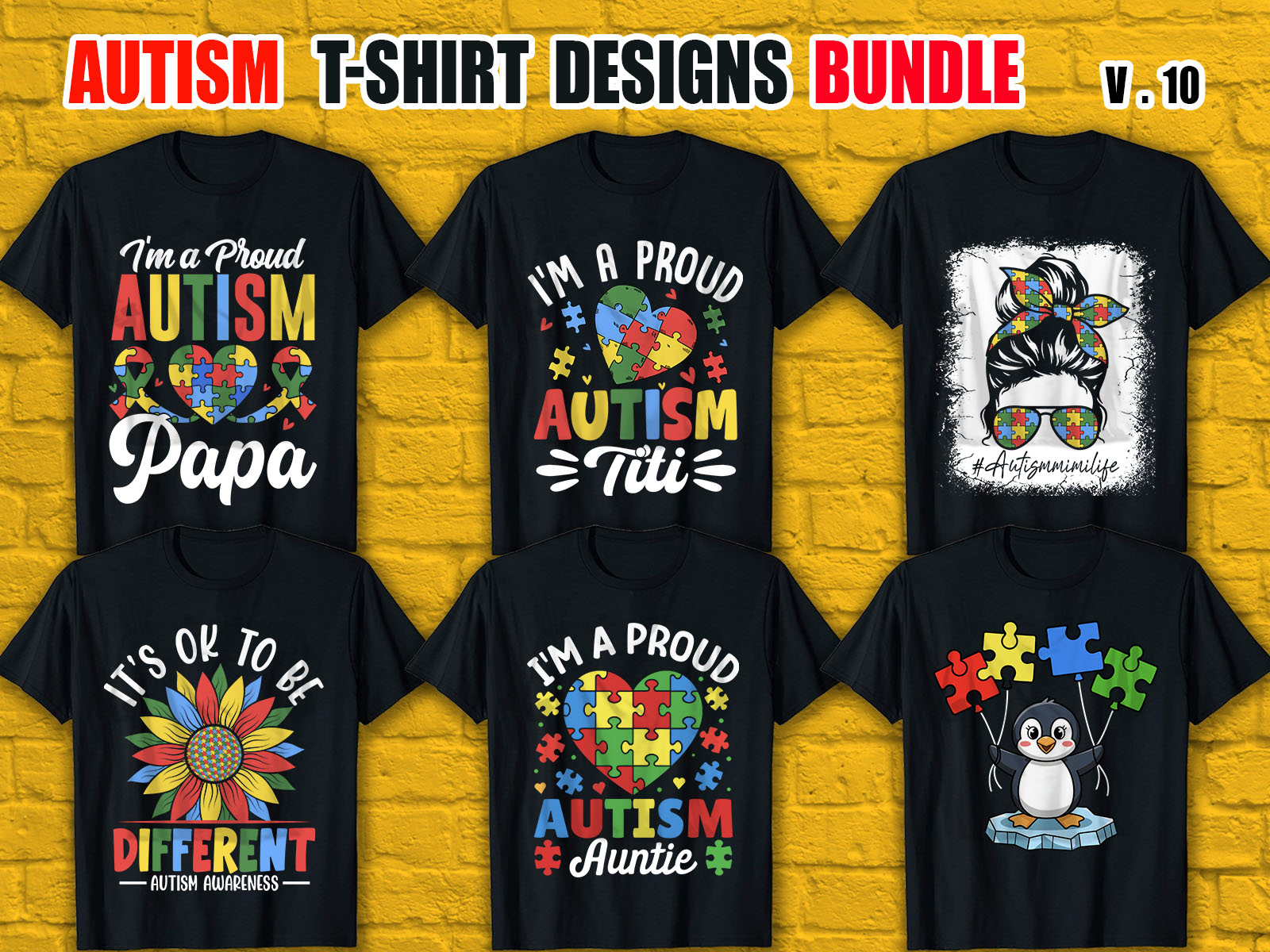 Custom  Autism T-Shirt Design Bundle