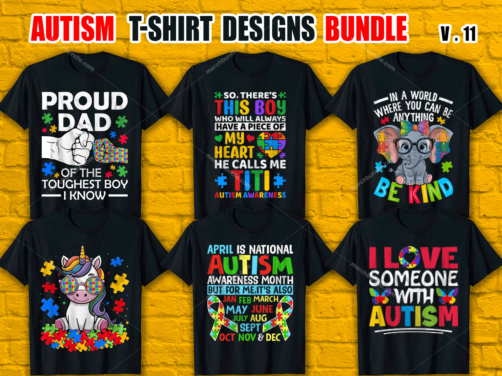 Custom  Autism T-Shirt Design Bundle