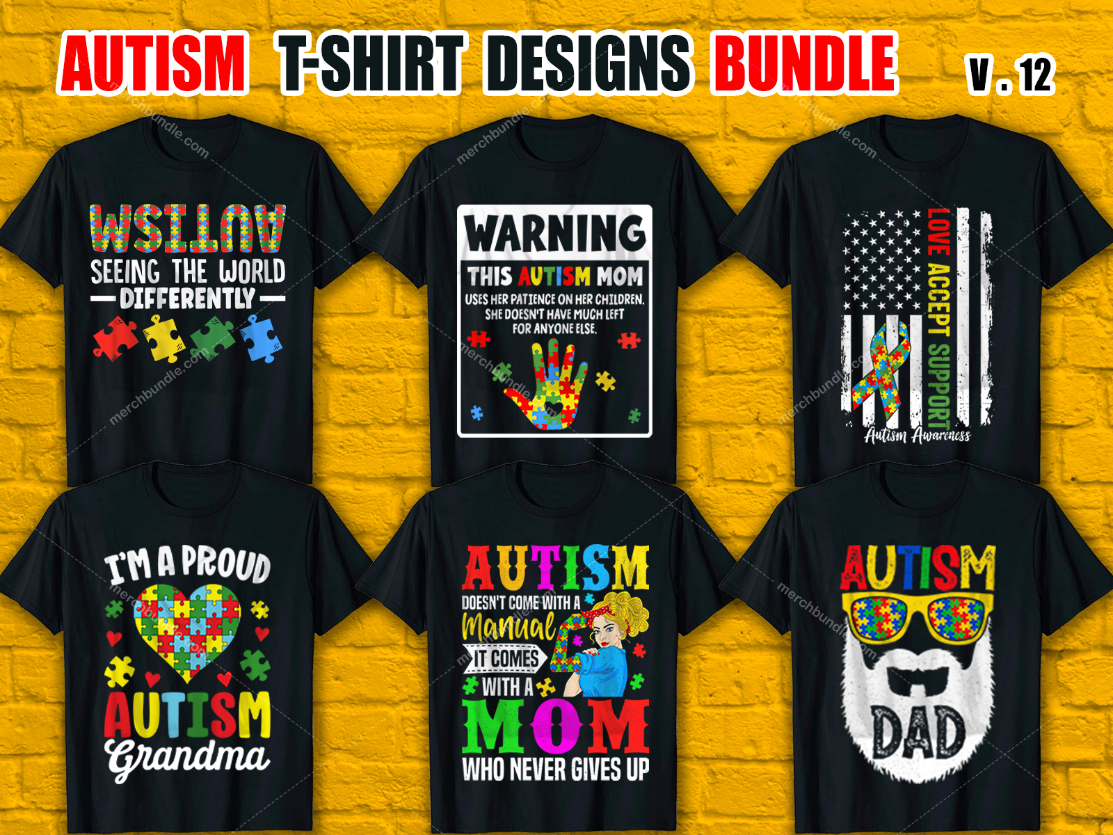 Custom  Autism T-Shirt Design Bundle