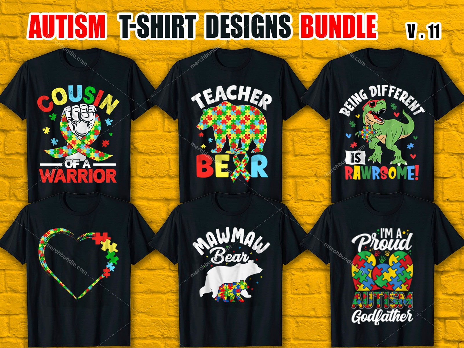 Custom  Autism T-Shirt Design Bundle