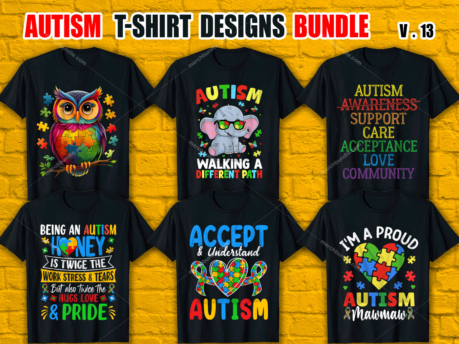 Custom Autism T-Shirt Design Bundle