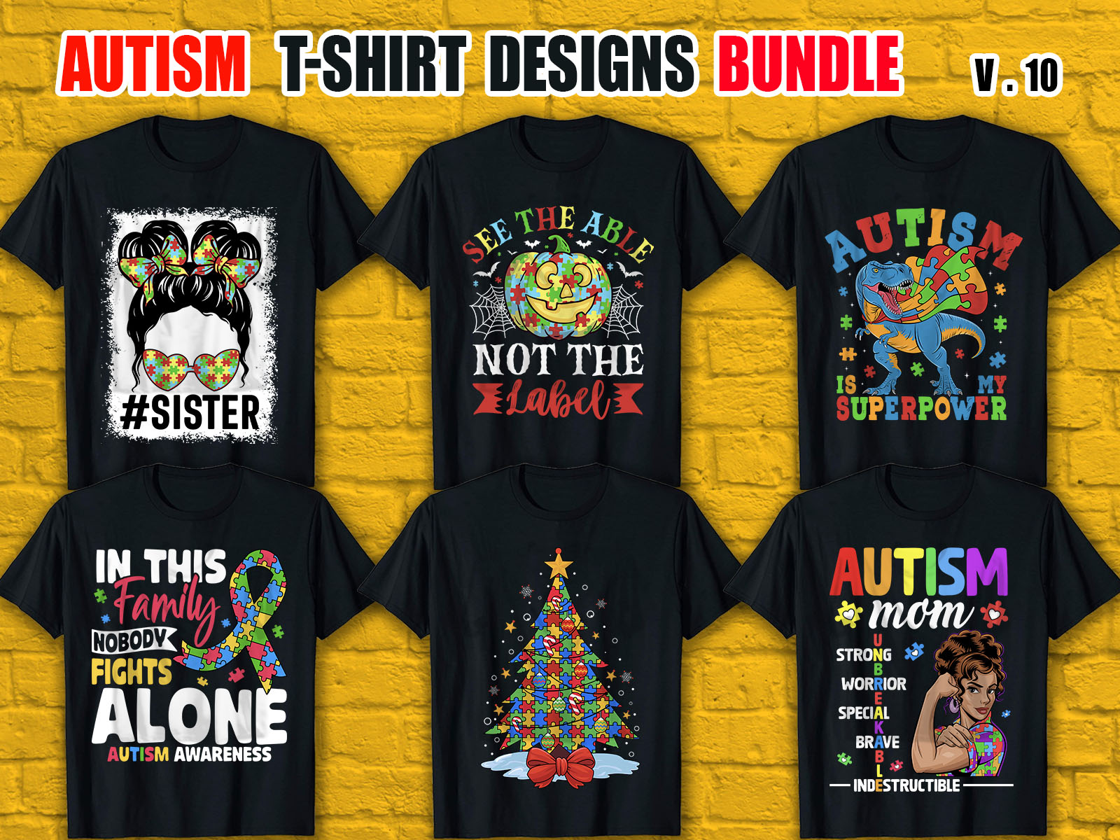 Custom  Autism T-Shirt Design Bundle