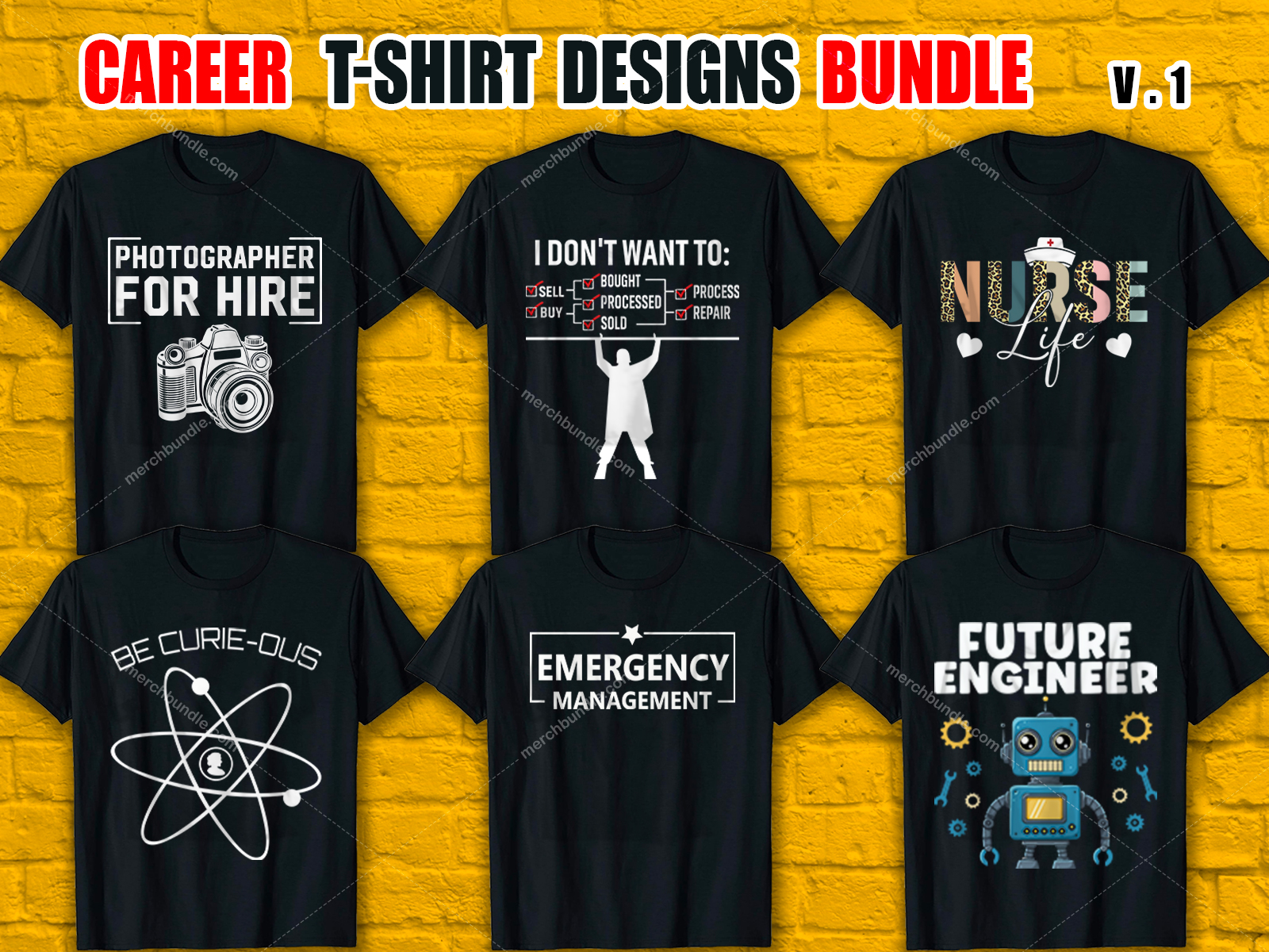 Custom Career T-Shirt Design Bundle