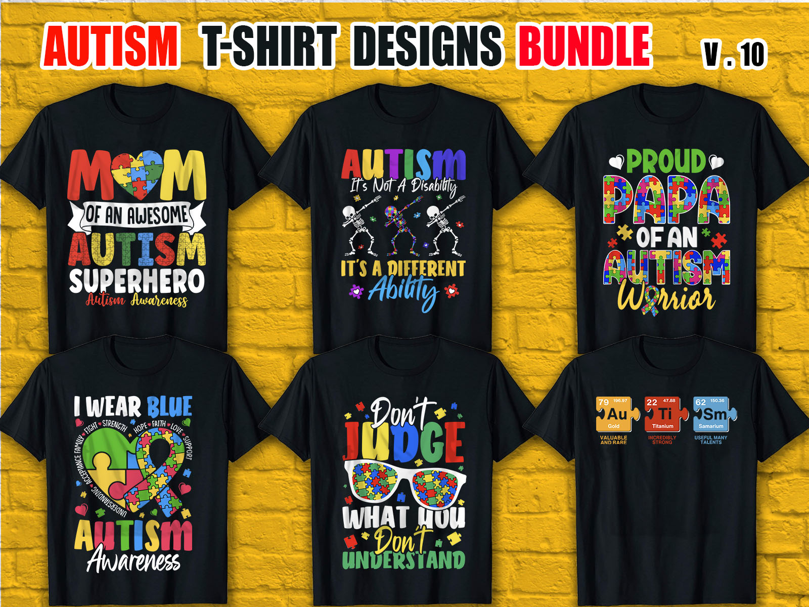 Custom  Autism T-Shirt Design Bundle