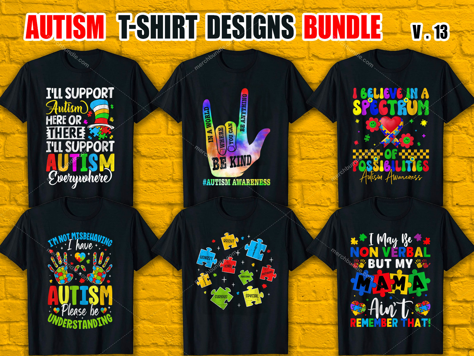 Custom Autism T-Shirt Design Bundle