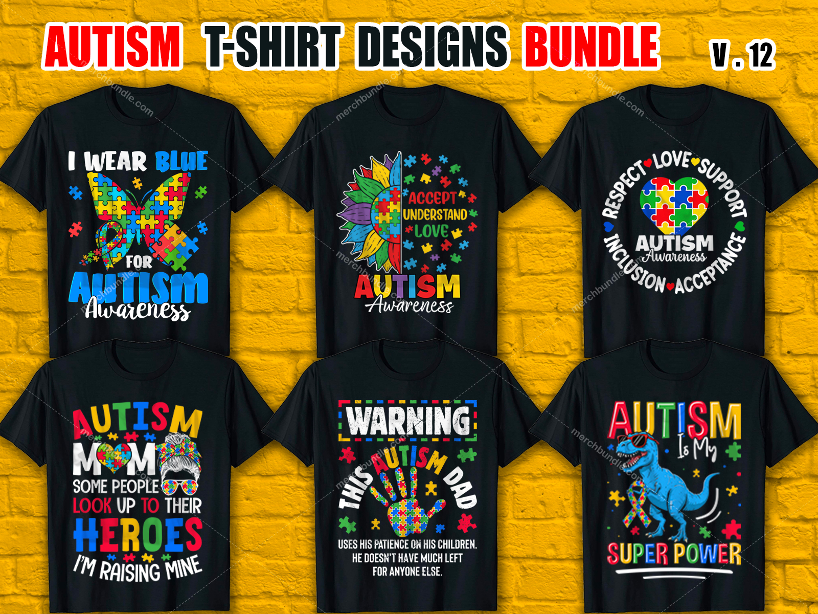 Custom  Autism T-Shirt Design Bundle