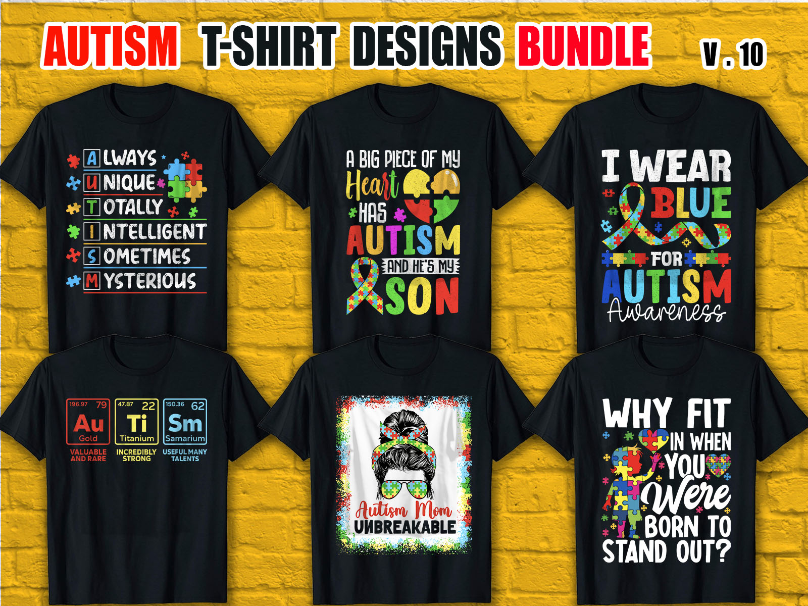 Custom  Autism T-Shirt Design Bundle