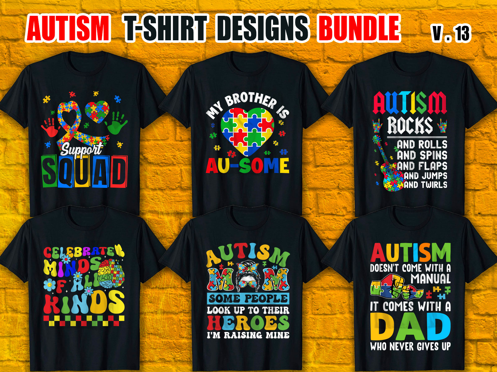 Custom Autism T-Shirt Design Bundle